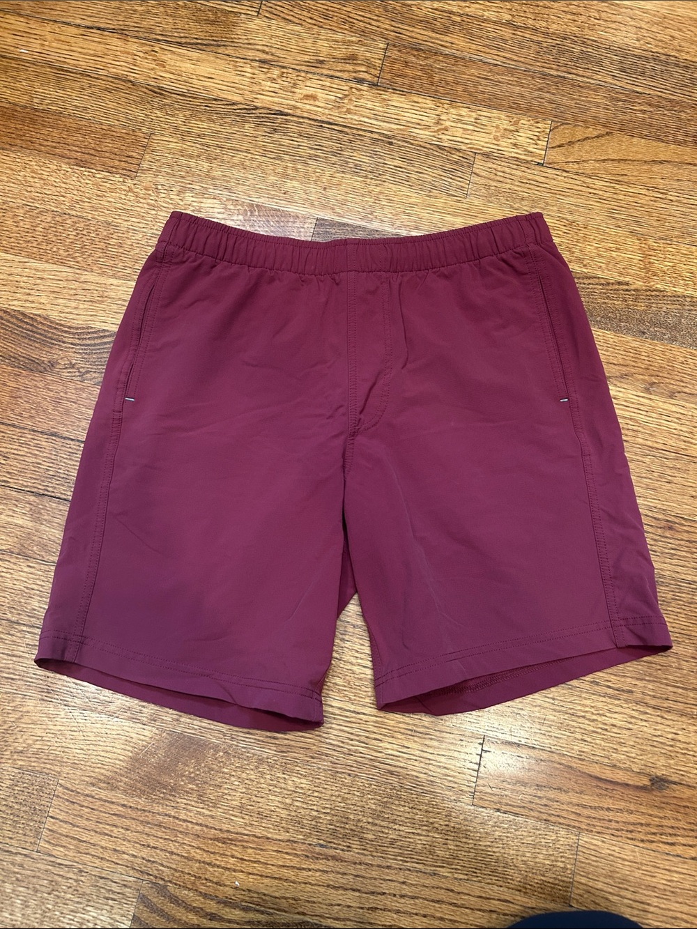Men's Deep Burgundy Swim & Day-to-Day Shorts with Elastic Waist - Small, NWOT